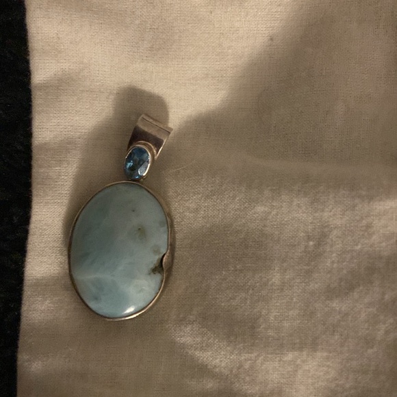 Larimar Turquoise Crystal Semi Precious Stone Pendant - Picture 4 of 6
